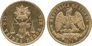 20 Peso United Mexican States (1867 - ) Gold 