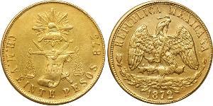 20 Peso United Mexican States (1867 - ) Gold 