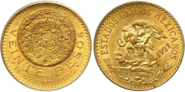 20 Peso United Mexican States (1867 - ) Gold 