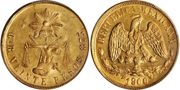 20 Peso United Mexican States (1867 - ) Gold 