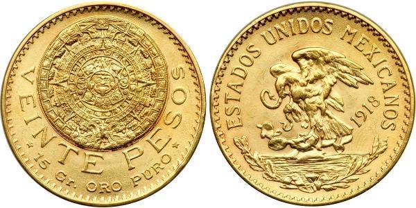 20 Peso United Mexican States (1867 - ) Gold 