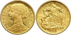 20 Peso Chile Gold 