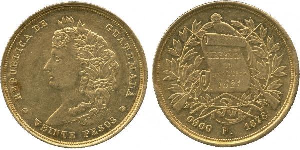 20 Peso Guatemala Or 