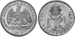 20 Peso Mexique (1867 - ) Or 