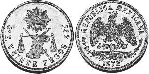 20 Peso Mexique (1867 - ) Or 