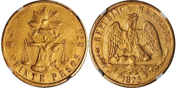 20 Peso Mexique (1867 - ) Or 