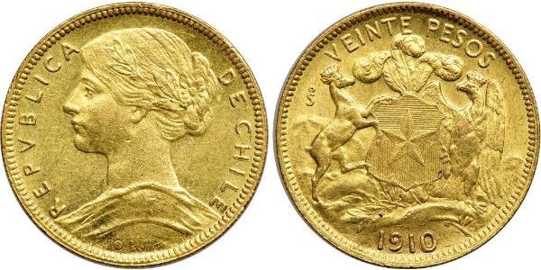 20 Peso Chile Oro 