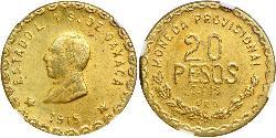 20 Peso Messico (1867 - ) Oro 