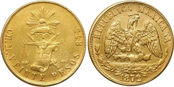 20 Peso Messico (1867 - ) Oro 