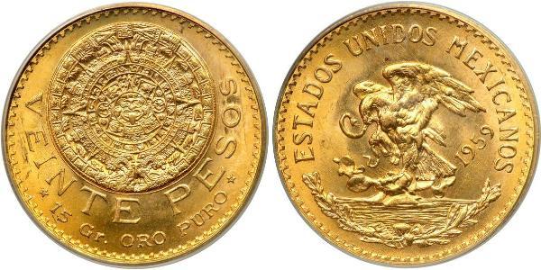 20 Peso México (1867 - ) Oro 