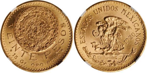 20 Peso México (1867 - ) Oro 