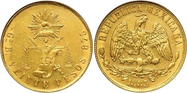 20 Peso México (1867 - ) Oro 