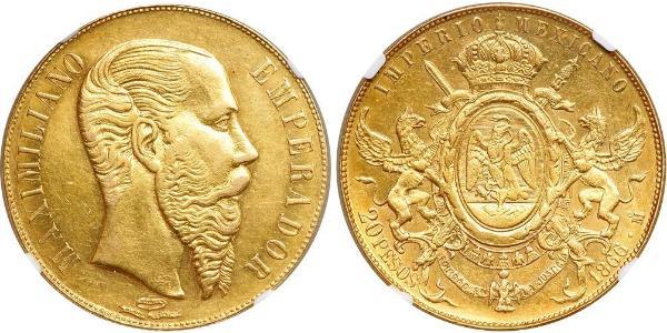 20 Peso Secondo Impero Messicano (1864 - 1867) Oro Maximilian I of Mexico (1832 - 1867)