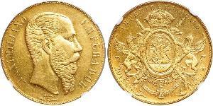 20 Peso Segundo Imperio Mexicano (1864 - 1867) Oro Maximilian I of Mexico (1832 - 1867)