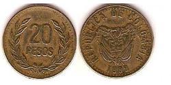 20 Peso Colombia (1886 - ) Rame/Nichel 