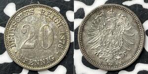 20 Pfennig Allemagne Argent Wilhelm I, German Emperor (1797-1888)