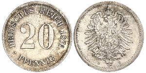 20 Pfennig Allemagne Argent Wilhelm I, German Emperor (1797-1888)