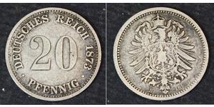 20 Pfennig Allemagne Argent Wilhelm I, German Emperor (1797-1888)