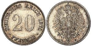 20 Pfennig Allemagne Argent Wilhelm I, German Emperor (1797-1888)