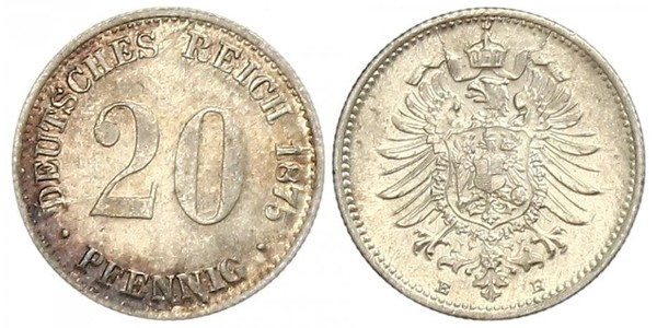 20 Pfennig Allemagne Argent Wilhelm I, German Emperor (1797-1888)