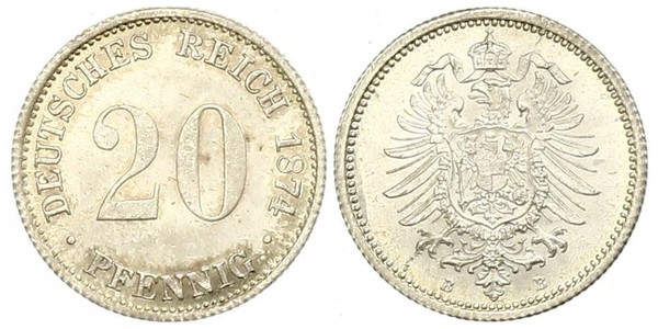 20 Pfennig Allemagne Argent Wilhelm I, German Emperor (1797-1888)