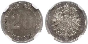 20 Pfennig Germania Argento Wilhelm I, German Emperor (1797-1888)