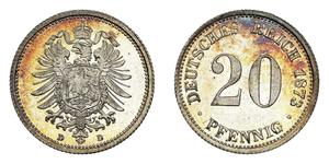 20 Pfennig Germania Argento Wilhelm I, German Emperor (1797-1888)