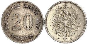 20 Pfennig Germania Argento Wilhelm I, German Emperor (1797-1888)