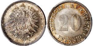 20 Pfennig Germania Argento Wilhelm I, German Emperor (1797-1888)