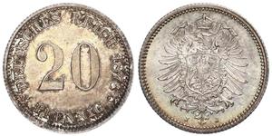 20 Pfennig Germania Argento Wilhelm I, German Emperor (1797-1888)