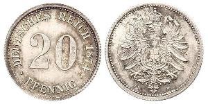 20 Pfennig Germania Argento Wilhelm I, German Emperor (1797-1888)