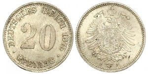 20 Pfennig Germania Argento Wilhelm I, German Emperor (1797-1888)