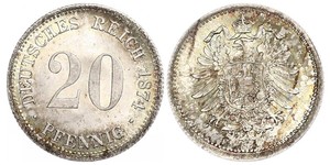 20 Pfennig Germania Argento Wilhelm I, German Emperor (1797-1888)