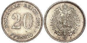 20 Pfennig Germania Argento Wilhelm I, German Emperor (1797-1888)