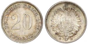 20 Pfennig Germania Argento Wilhelm I, German Emperor (1797-1888)