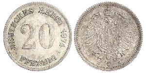 20 Pfennig Germania Argento Wilhelm I, German Emperor (1797-1888)