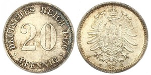 20 Pfennig Germania Argento Wilhelm I, German Emperor (1797-1888)