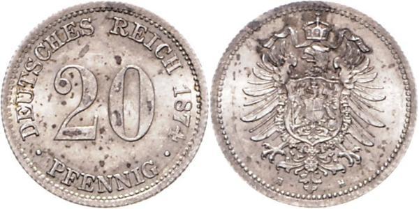 20 Pfennig Germania Argento Wilhelm I, German Emperor (1797-1888)