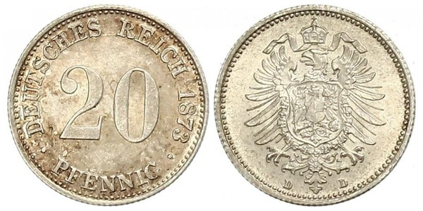 20 Pfennig Germania Argento Wilhelm I, German Emperor (1797-1888)