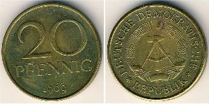 20 Pfennig République démocratique allemande (1949-1990) Laiton 