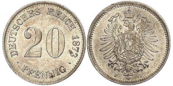 20 Pfennig Deutschland Silber Wilhelm I, German Emperor (1797-1888)