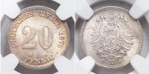 20 Pfennig Germany Silver Wilhelm I, German Emperor (1797-1888)