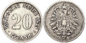 20 Pfennig Germany Silver Wilhelm I, German Emperor (1797-1888)