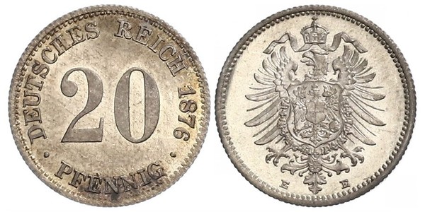 20 Pfennig Germany Silver Wilhelm I, German Emperor (1797-1888)