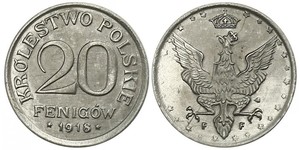 20 Pfennig Deuxième République de Pologne (1918 - 1939) Zinc 