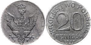 20 Pfennig Deuxième République de Pologne (1918 - 1939) Zinc 