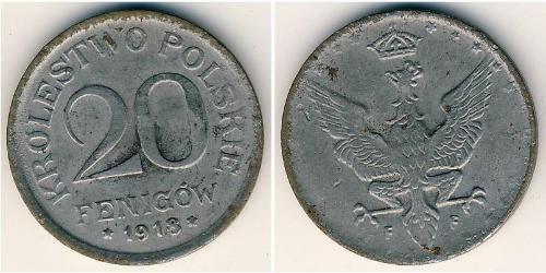 20 Pfennig Deuxième République de Pologne (1918 - 1939) Zinc 