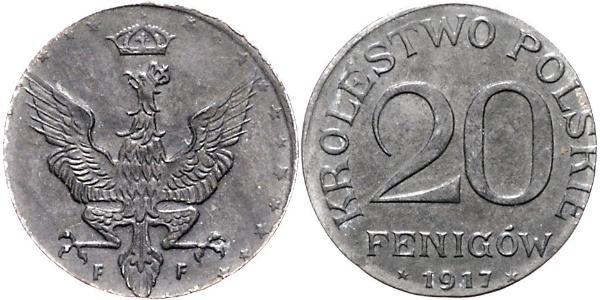 20 Pfennig Seconda Repubblica Polacca (1918 - 1939) Zinco 