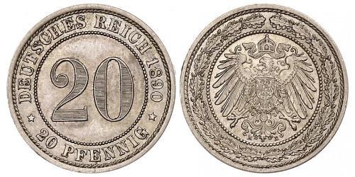 20 Pfennig Imperio alemán (1871-1918)  