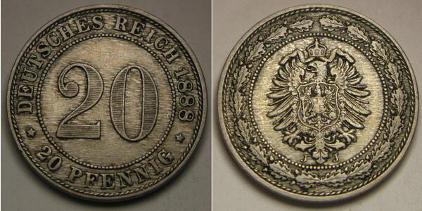 20 Pfennig Imperio alemán (1871-1918)  